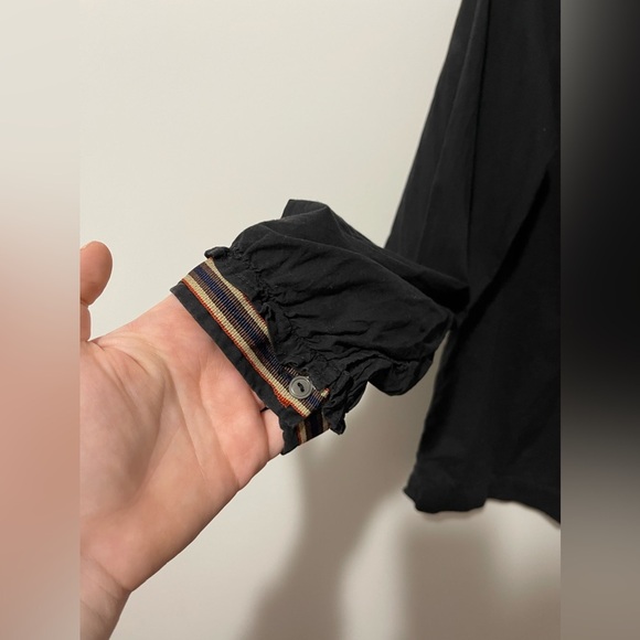 Velvet by Graham & Spencer Elaine Black Relaxed Fit Puffed Sleeve Blouse in S - Picture 5 of 6